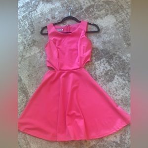 Sleeveless Racerback Flared Swing A-Line Waist Hollow Out Dress